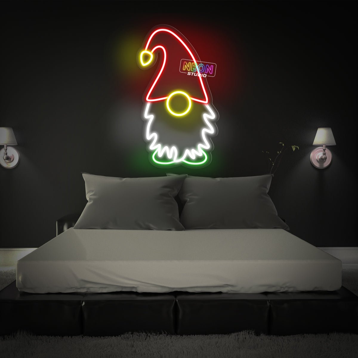 Christmas gnome neonskylt